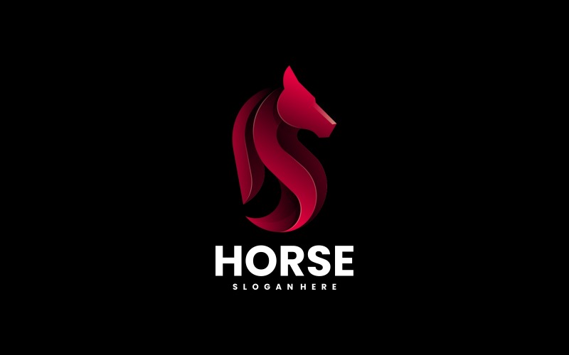 Horse Color Gradient Logo Logo Template