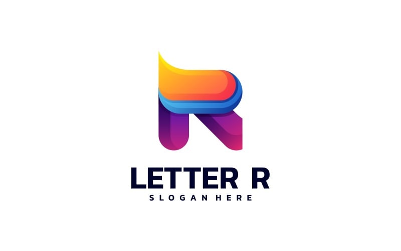 Letter R Gradient Colorful Logo Logo Template
