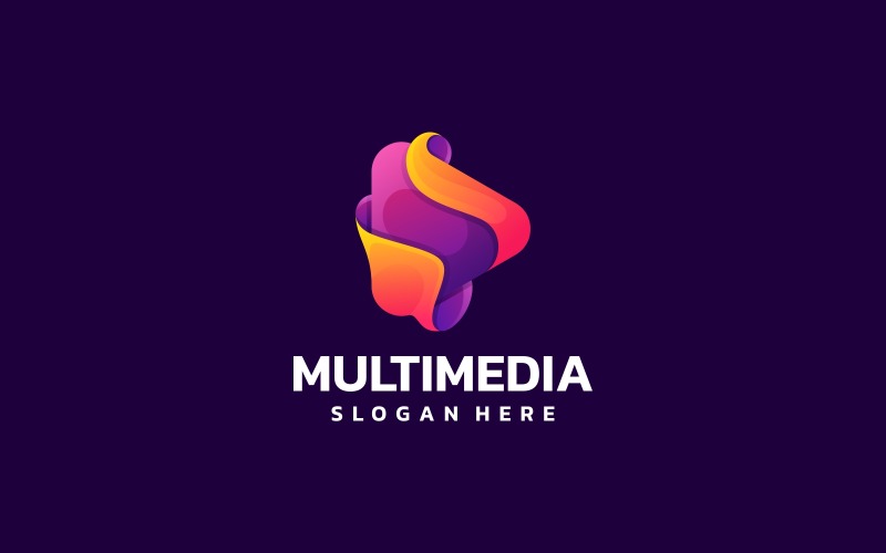 Multimedia Gradient Logo Style Logo Template
