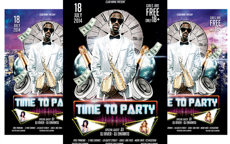 Party Time Flyer Template Corporate Identity