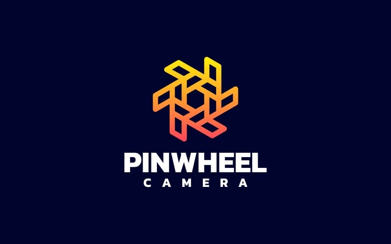 Pinwheel Line Art Gradient Logo Logo Template