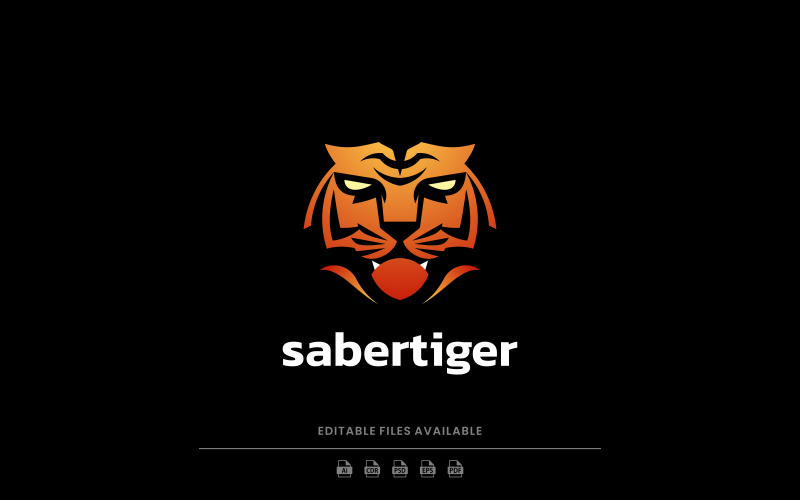 Saber Tiger Gradient Logo Logo Template