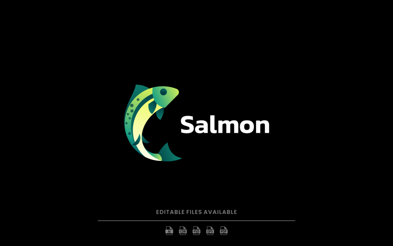 Salmon Gradient Logo Style Logo Template