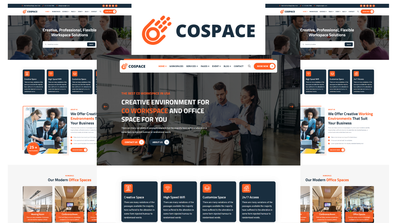 Spacex - Office Rental And Coworking Space HTML5 Template