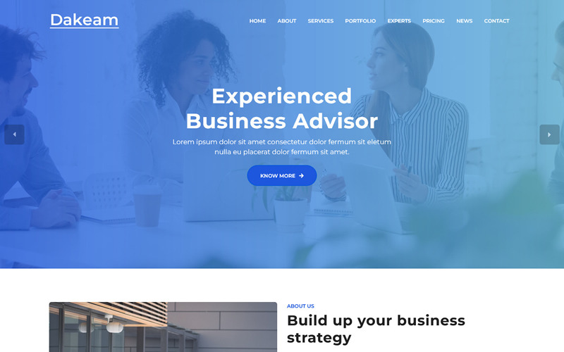 Dakeam is a One Page Business HTML5 Template Landing Page Template