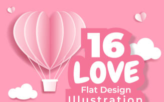 16 Love Signs Vector Illustration