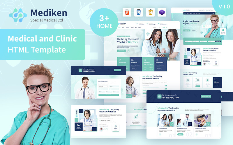 Mediken Medical & Hospital HTML5 Template Website Template