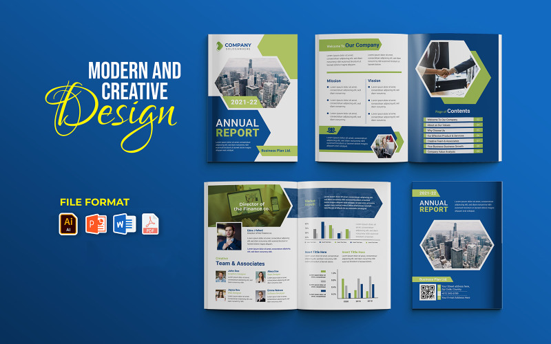 Modern and Creative Annual Report Template Corporate Identity