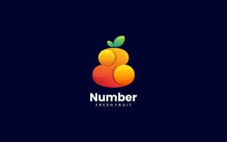 Number Fruit Gradient Logo