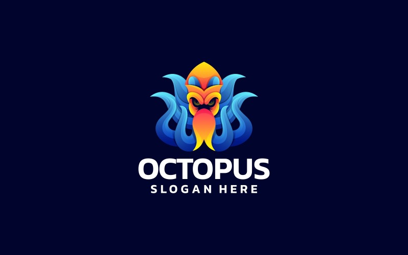 Octopus Gradient Colorful Logo Logo Template