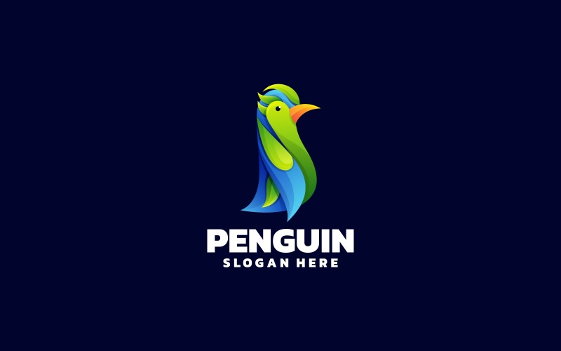 Penguin Color Gradient Logo Logo Template