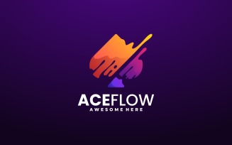 Ace Flow Gradient Colorful Logo