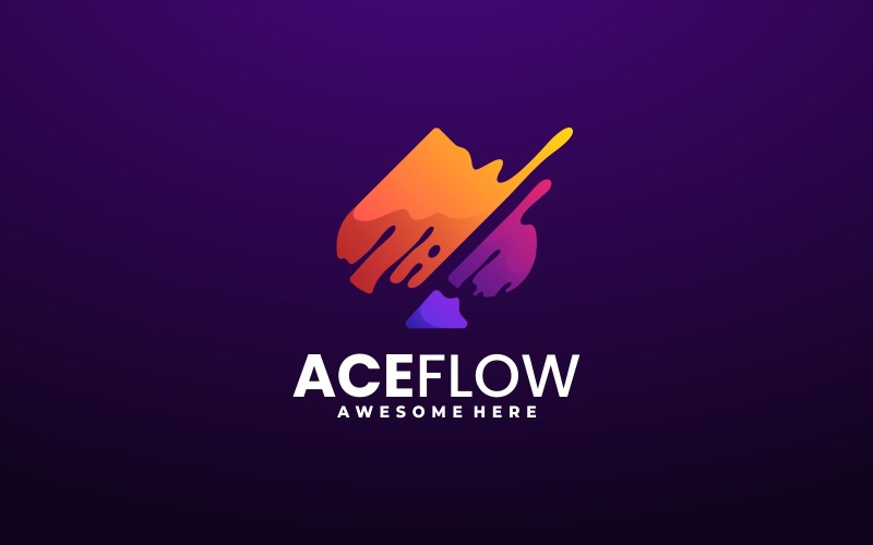 Ace Flow Gradient Colorful Logo Logo Template