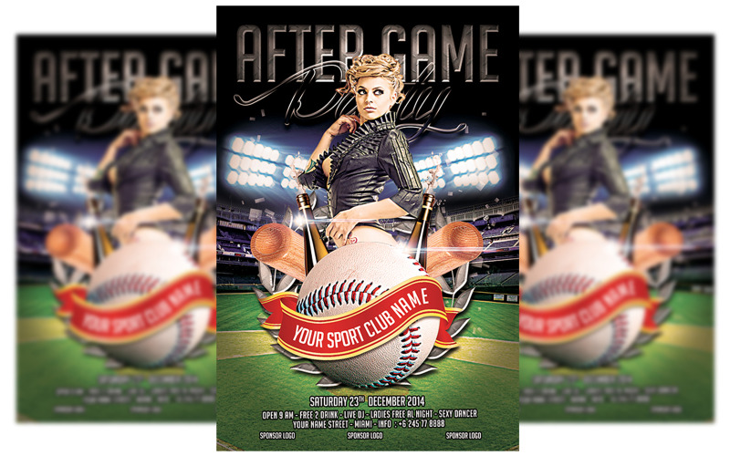 After Game Party Flyer Template Corporate Identity