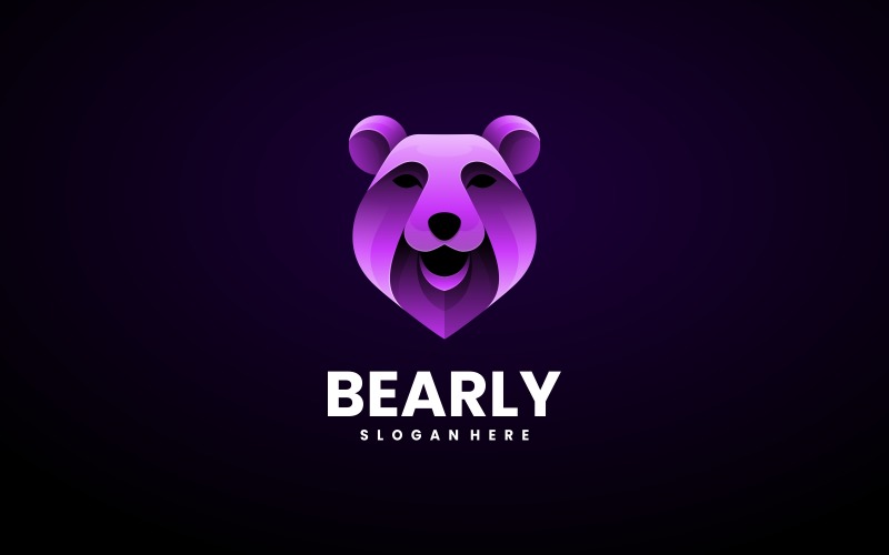 Bear Color Gradient Logo Style Logo Template
