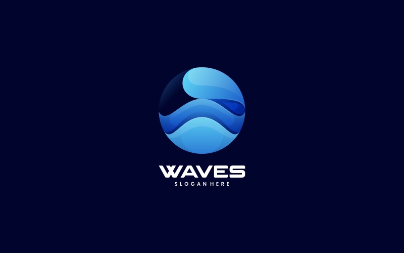 Circle Waves Gradient Logo Logo Template