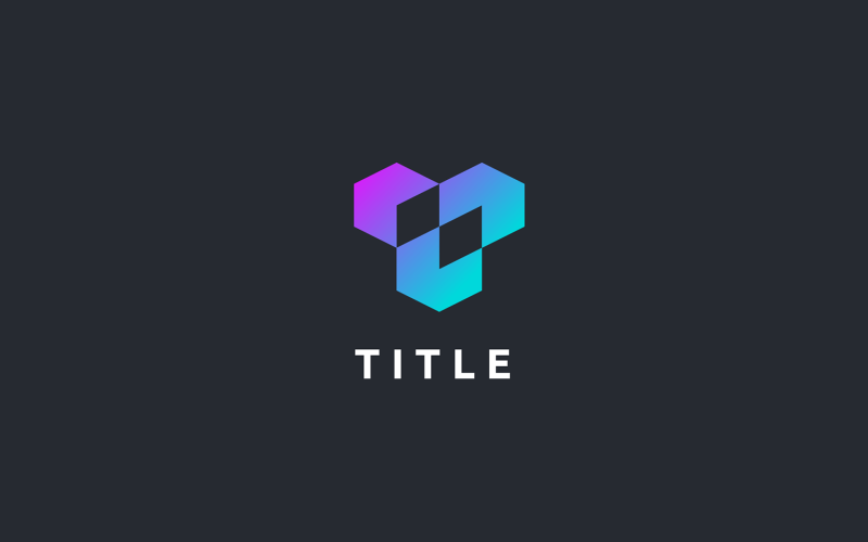 Contemporary Visual T Block Cube Task Logo Logo Template