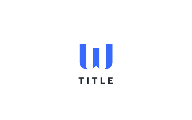 Contemporary Visual W Blue Monogram Logo Logo Template