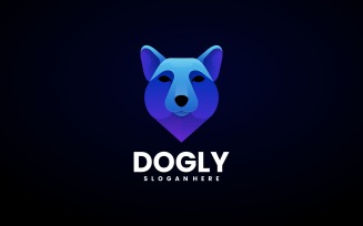 Dog Color Gradient Logo Design