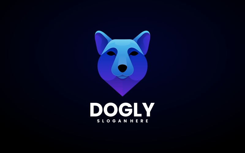Dog Color Gradient Logo Design Logo Template
