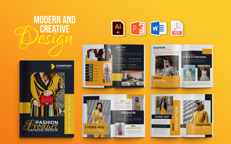 Modern and Creative Fashion Product Catalog Template Corporate Identity