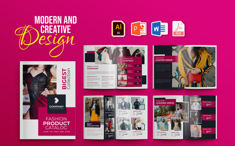 Modern Fashion Product Catalog Template Corporate Identity