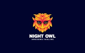 Night Owl Color Gradient Logo Style