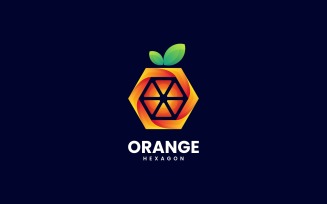 Orange Hexagon Gradient Logo Style