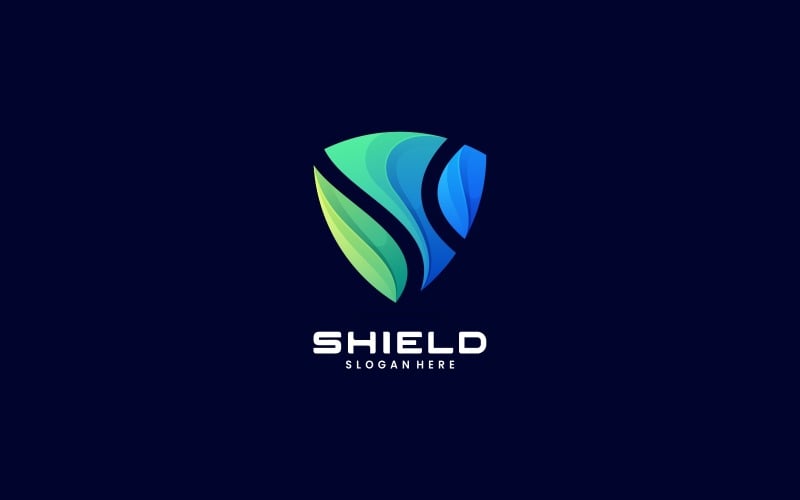 Shield Color Gradient Logo Style Logo Template
