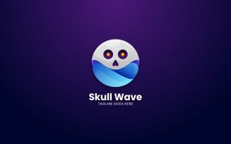 Skull Wave Gradient Logo Style
