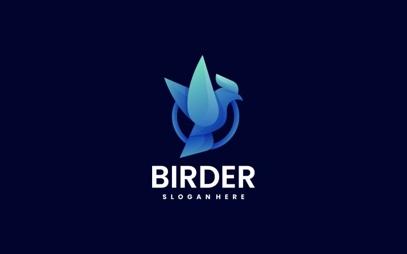 Vector Logo Bird Gradient Style Logo Template