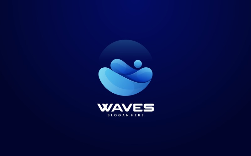 Waves Color Gradient Logo Style Logo Template