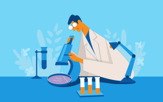 Doctor In Laboratory Free Vector Illustration Concept