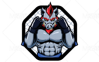 MM Fight Club Mascot Vector Illustration