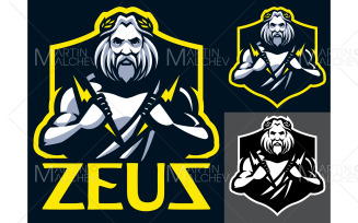 Zeus God Mascot Vector Illustration