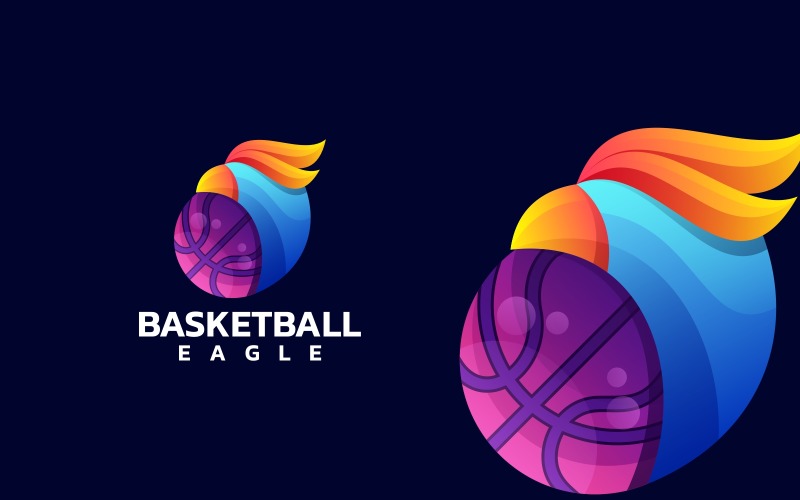 Basketball Eagle Gradient Logo Logo Template
