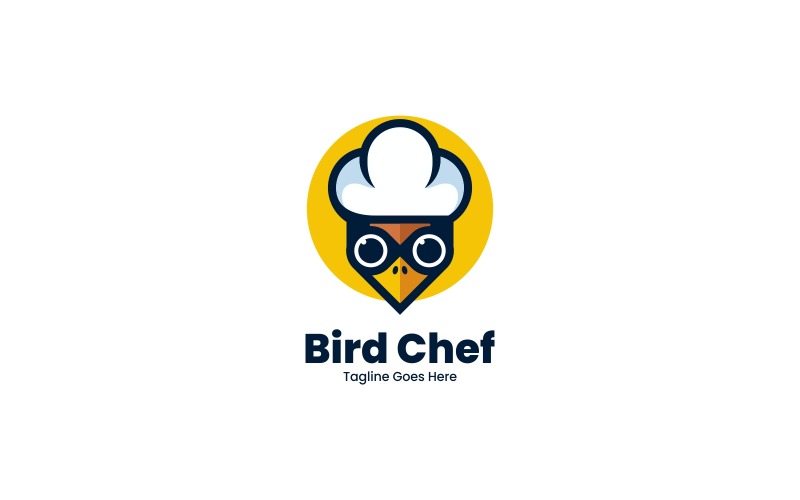 Bird Chef Simple Mascot Logo Logo Template