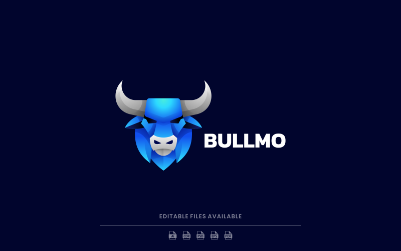 Bull Head Gradient Logo Style Logo Template