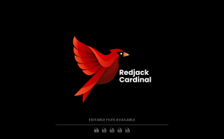 Cardinal Bird Color Gradient Logo