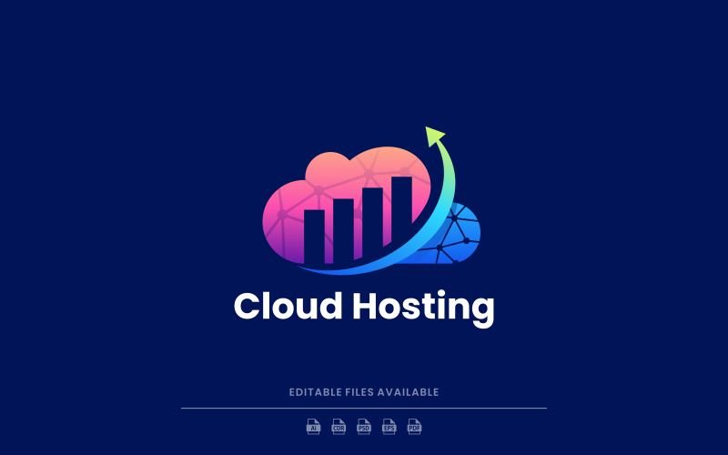 Cloud Hosting Gradient Logo Logo Template