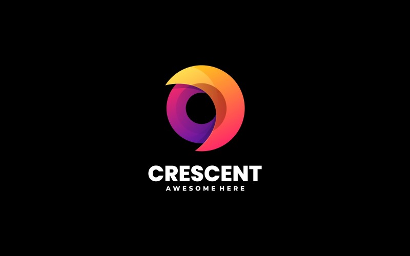 Crescent Gradient Colorful Logo Logo Template