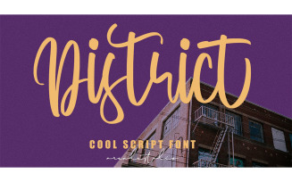 District Cool Script Font - District Cool Script Font