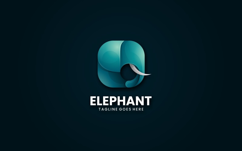 Elephant Color Gradient Logo Logo Template