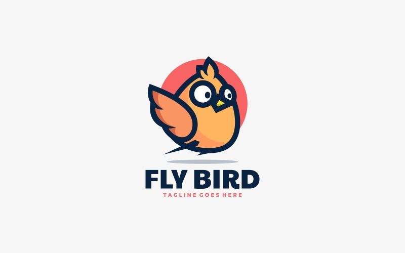 Fly Bird Simple Mascot Logo Logo Template
