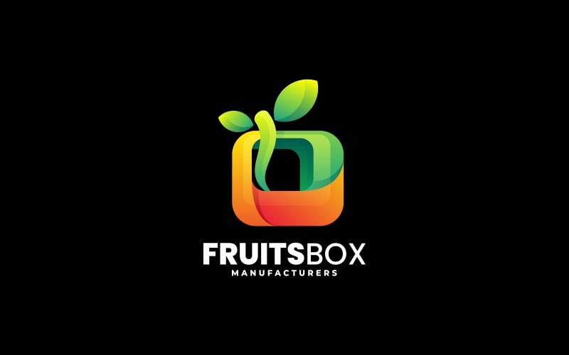 Fruits Box Gradient Logo Style Logo Template