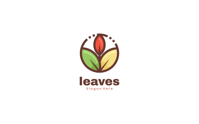 Leaves Color Mascot Logo Style Logo Template