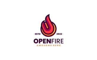 Letter Fire Simple Mascot Logo