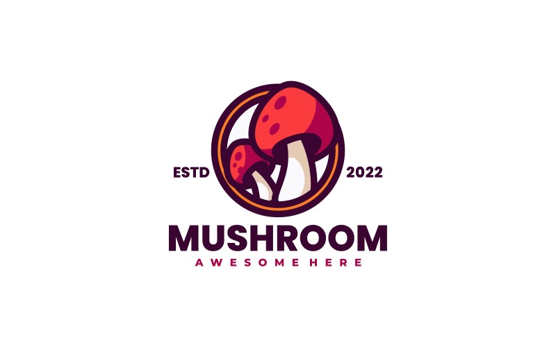 Mushroom Simple Mascot Logo Design Logo Template