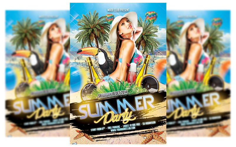 New Summer Party Flyer Template Corporate Identity
