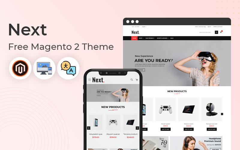 Next – Responsive Electronics Free Magento 2 Theme Magento Theme